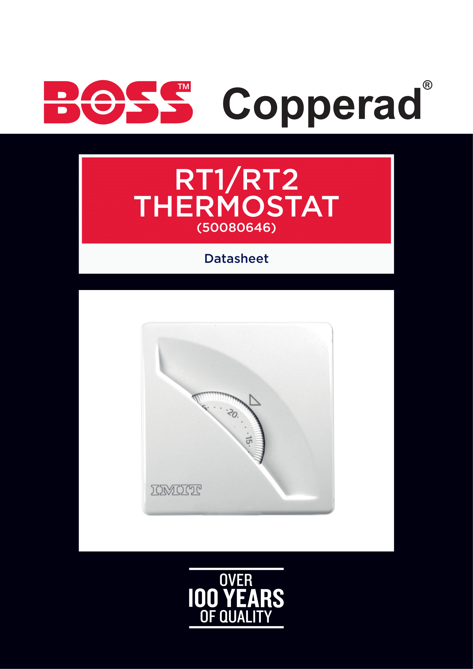 BOSS Copperad RT1-RT2 Thermostat Datasheet (Issue 1)